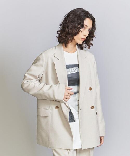 BEAUTY&YOUTH UNITED ARROWS リネンライク ダブルジャケット