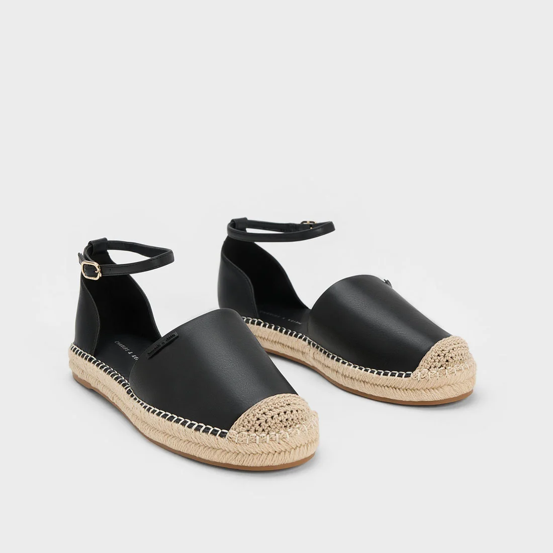 CHARLES & KEITH アンクルストラップ エスパドリーユフラット