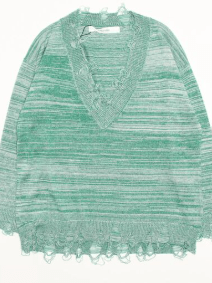 provoke melange damage knit