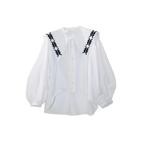 moyan ecri lucky charm motif big collar set blouse