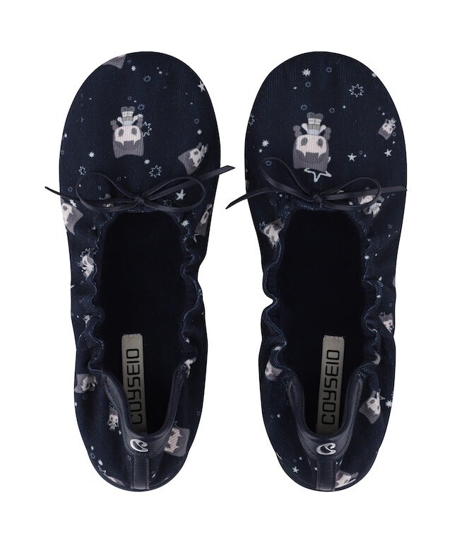 COYSEIO SHIRRING FLAT SHOES NAVY