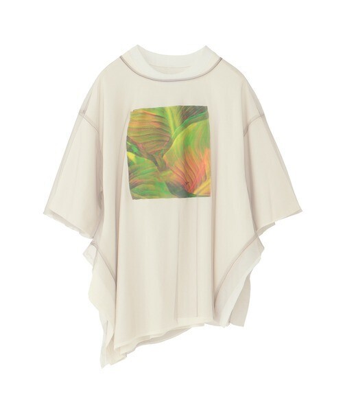 AULA AILA 2WAYリーフフォトプリントレイヤードTシャツ