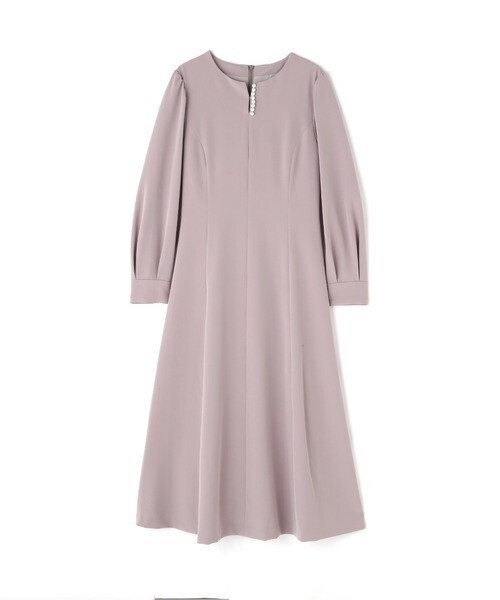 NATURAL BEAUTY BASIC パールスリットネックワンピース