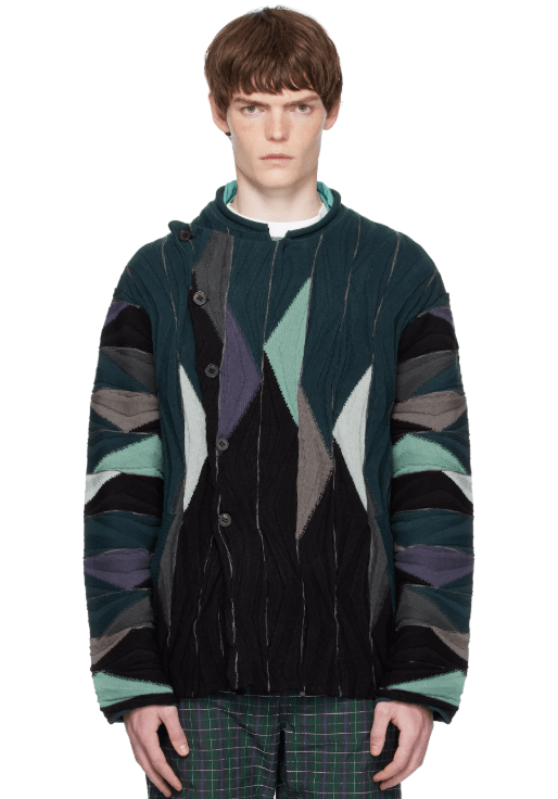 Kiko Kostadinov ネイビー＆ブラック Raday ニットカーディガン