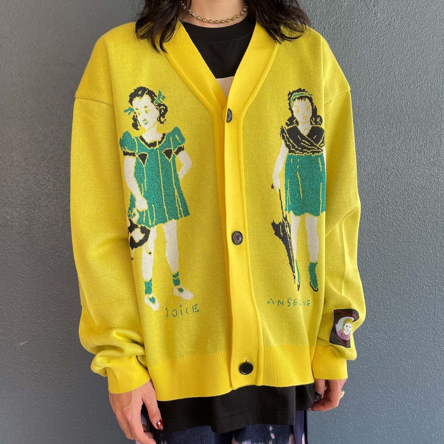 KIDILL KIDILL × Henry Darger Knit Cardigan Angeline and Joyce