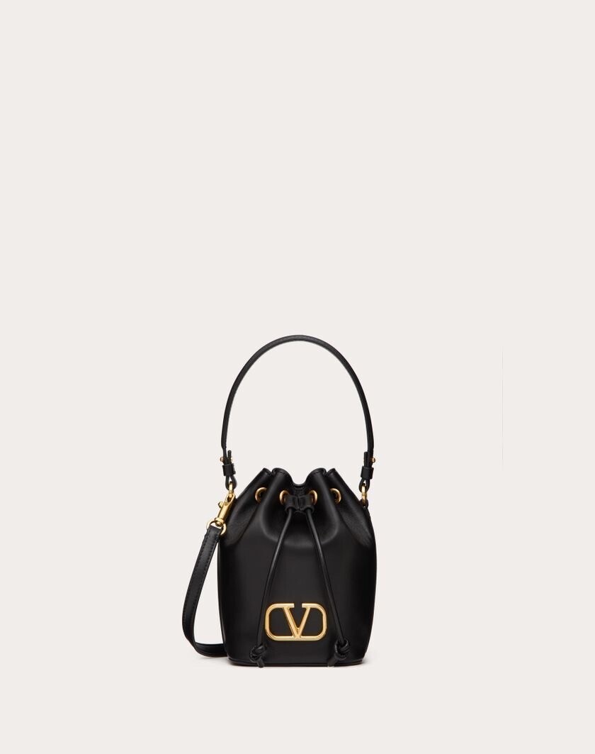 VALENTINO GARAVANI Vロゴ シグネチャー ナッパレザー ミニ バケットバッグ