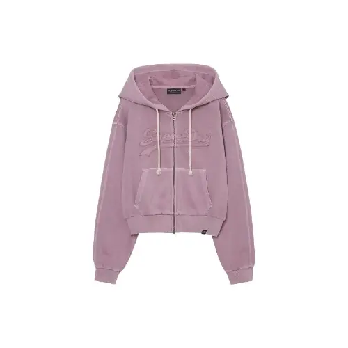 SUPERDRY W applique logo hooded sweatshirt
