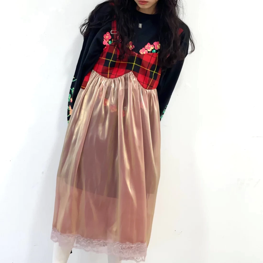 KIDILL 【SHEEP別注】 NIGHT DRESS / RED TARTAN / タータンチェックノースリーブワンピース