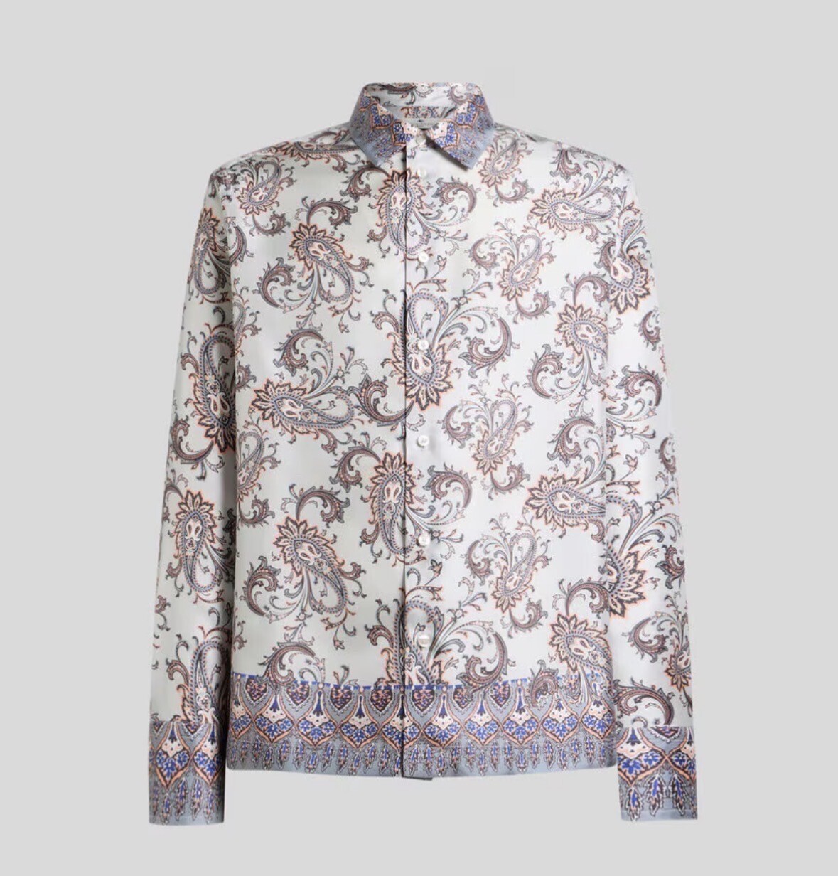 ETRO ボタニカル ペイズリー エンジニアードプリント シルク シャツ