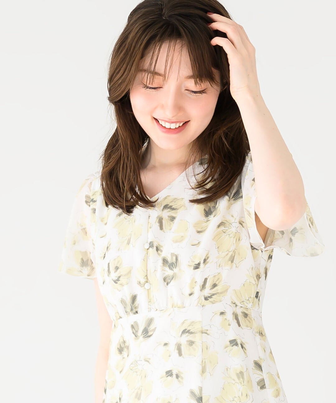 MISCH MASCH 水彩フラワードビードットワンピース
