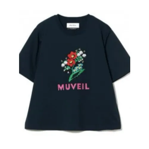 MUVEIL 【別注】MUVEIL / フラワー ビーズ Tシャツ