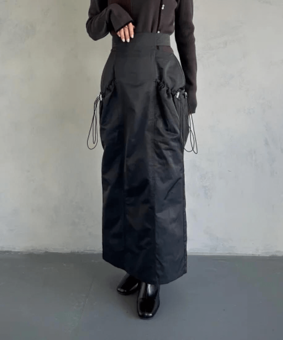 &g’aime DRAWSTRING POCKET NYLON SKIRT/988-63611