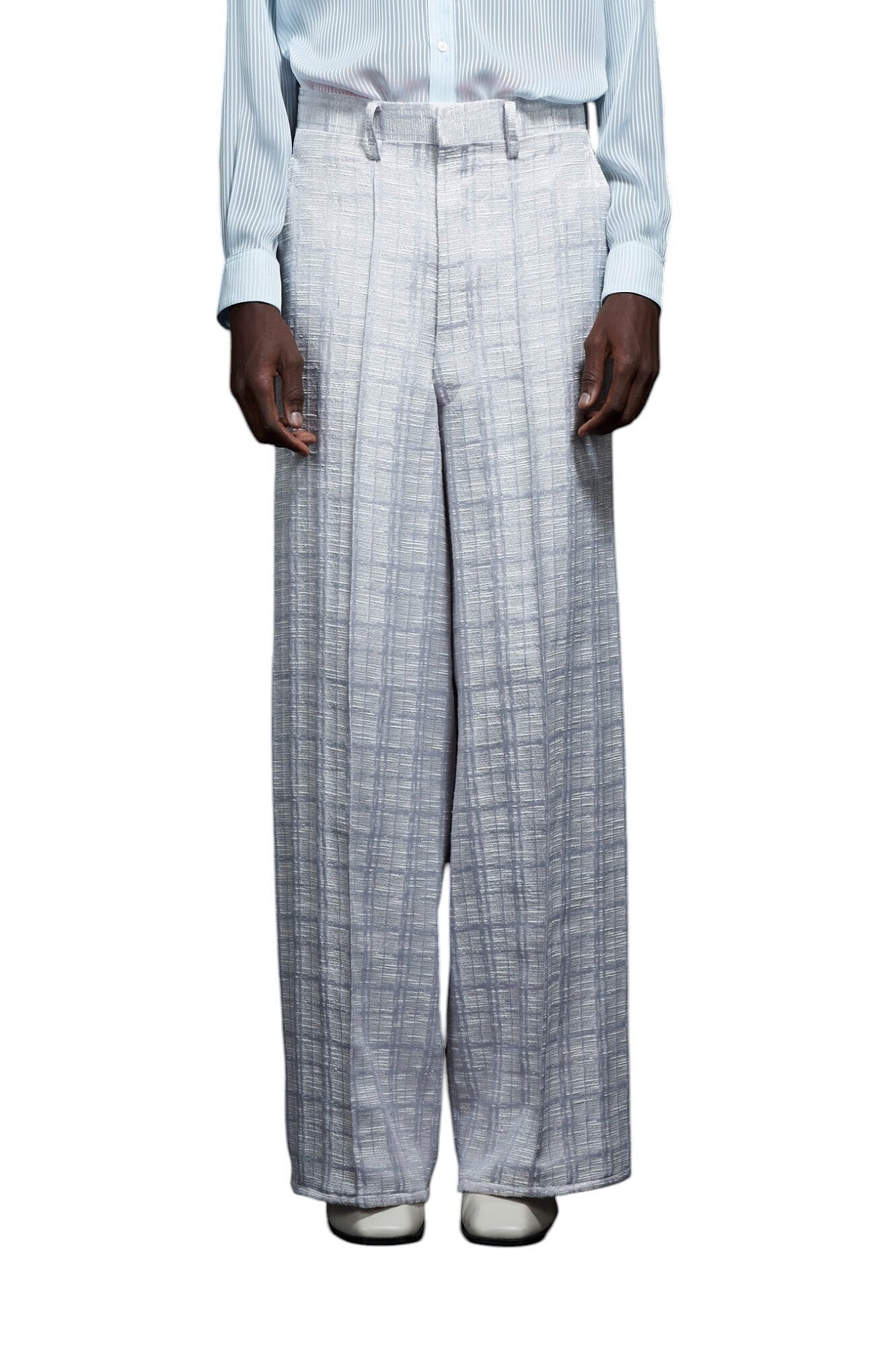 GALAABEND Tweed Custom Super Wide Slacks BLUE