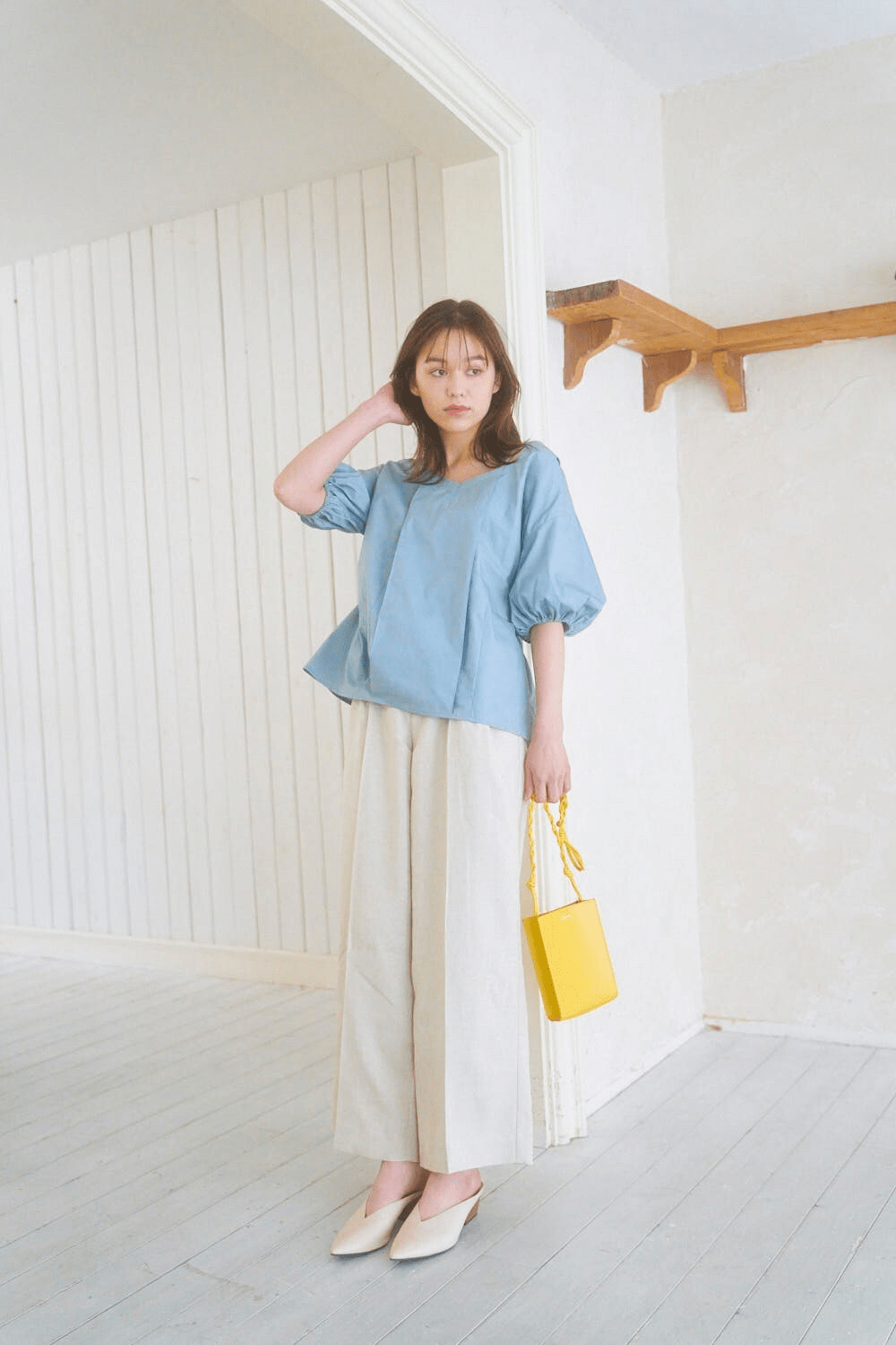mite SAORI TANABE コラボ puff sleeve blouse
