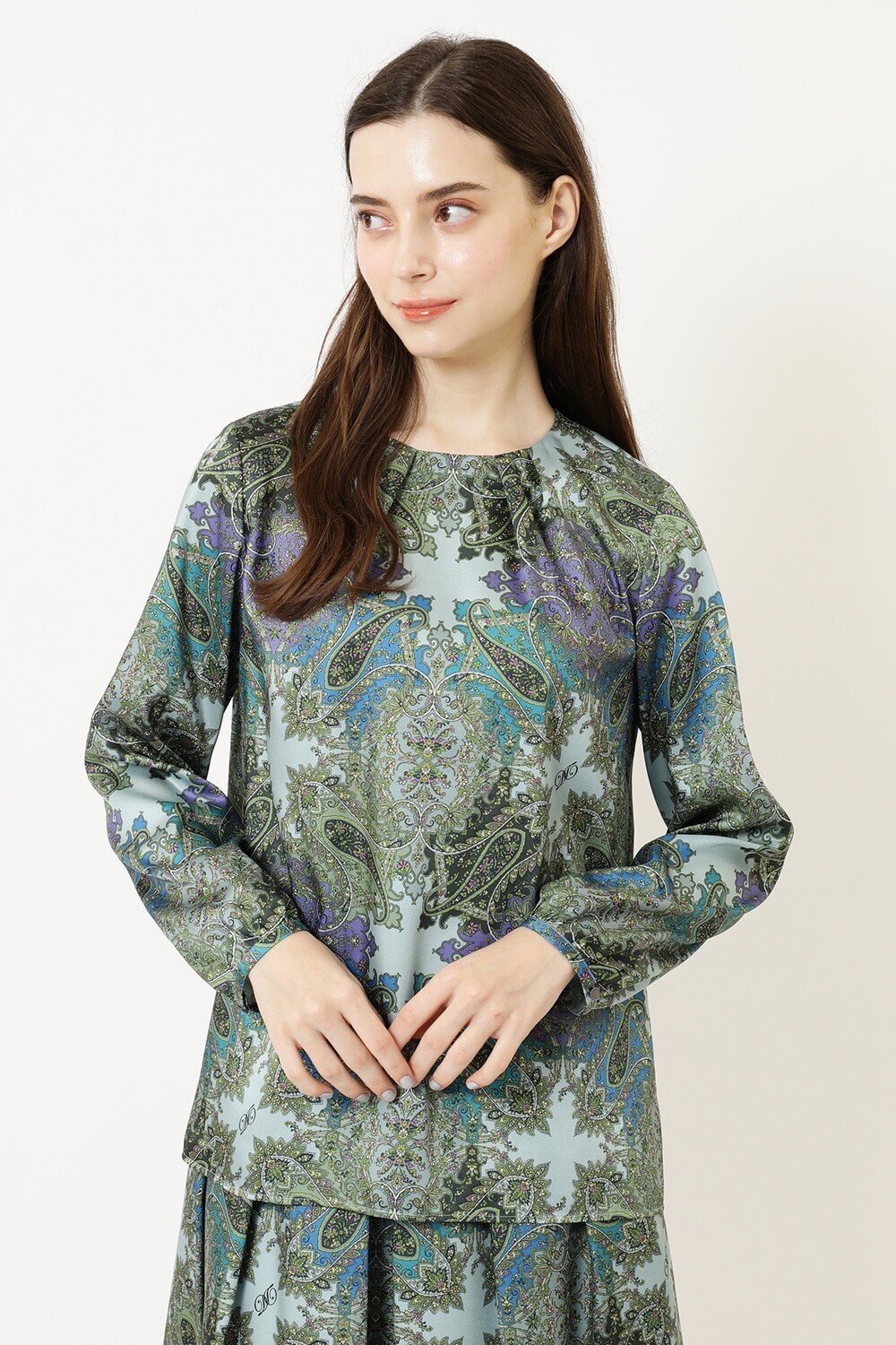 DAKS ヴィンテージペイズリープリントブラウス