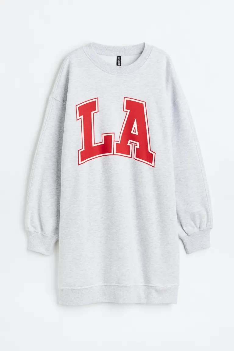 H&M プリント オーバーサイズスウェットワンピース