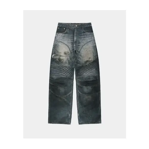 Andersson Bell DENIM TROMPE-L'OEIL GRAPHIC BIKER JEANS