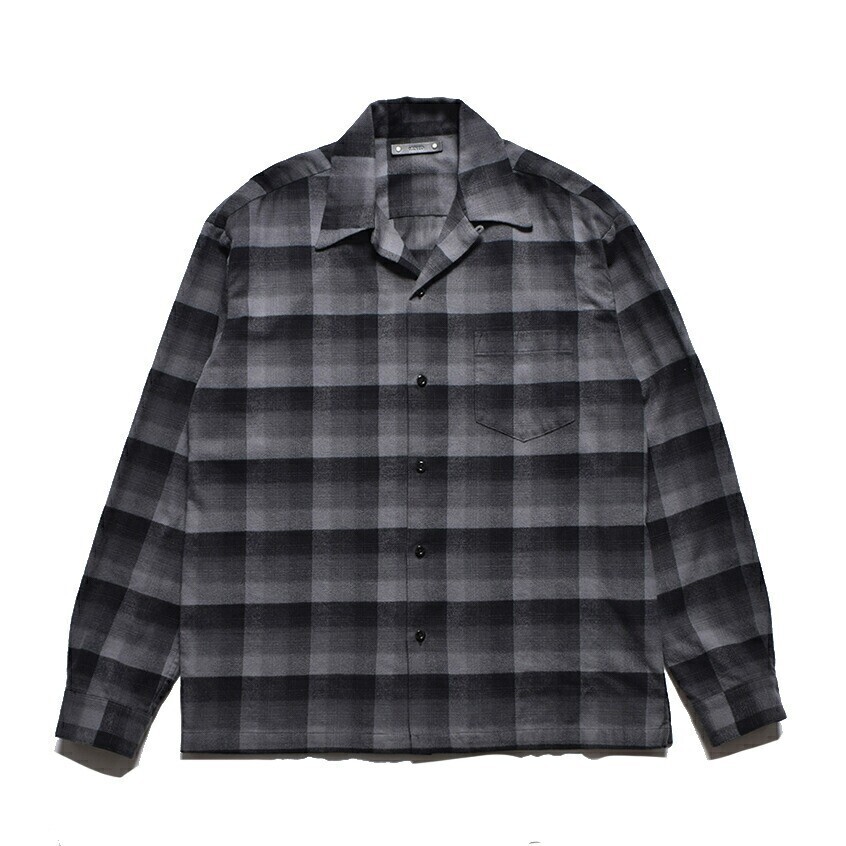 MINEDENIM C.R Flow Ombre Check Open Collar L/S SH