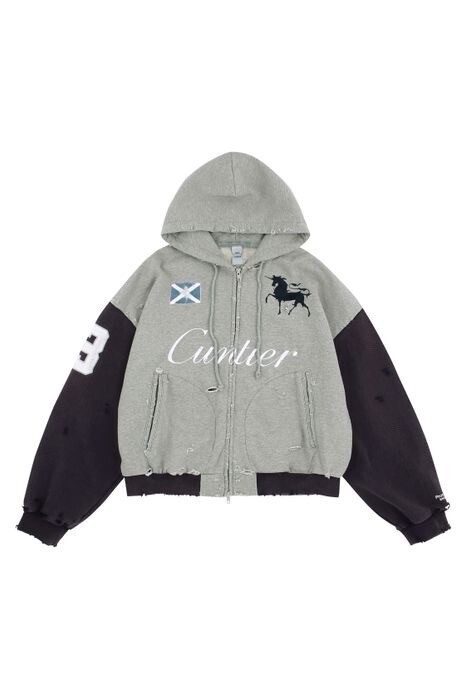 PROTOCOL INDEX CUNTIER ZIP HOODIE - Melange Grey
