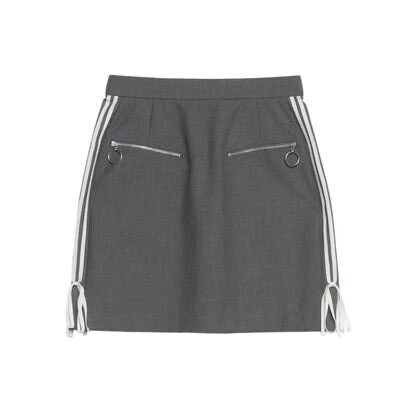 eimy istoire リボンラインミニスカート (GREY)