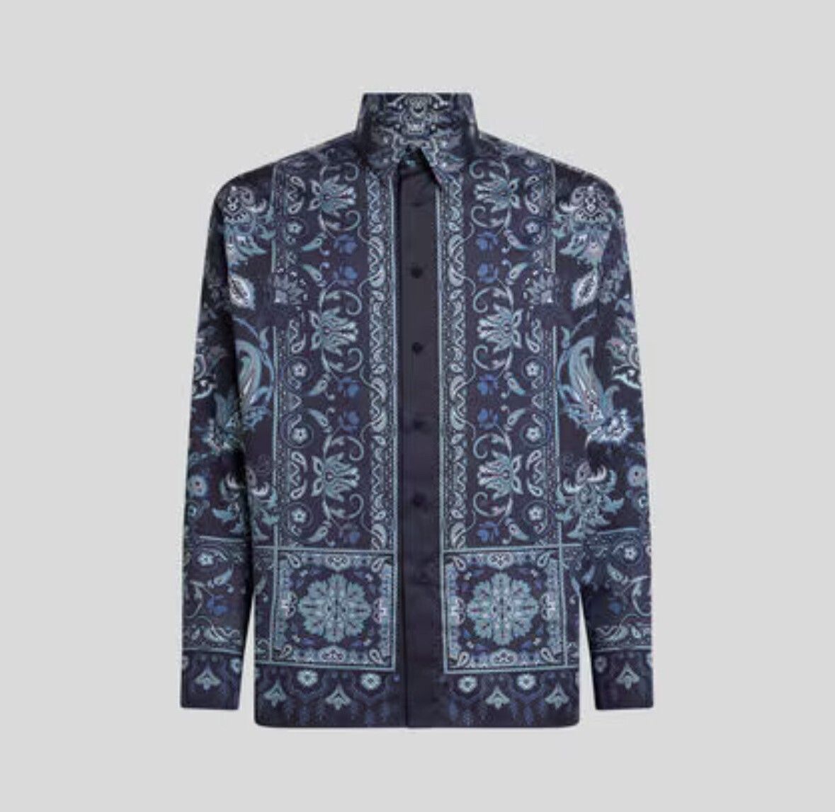 ETRO エンジニアードプリント コットン シャツ