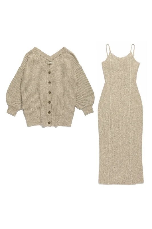 RIELLE RICHE Knit Cardigan Set One-Piece