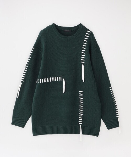 LOVELESS ポイントスレッド クルーネックニット