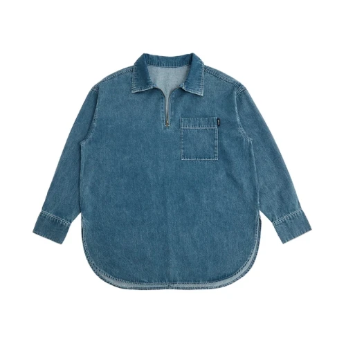 Boka nii デニムハーフジップトップス