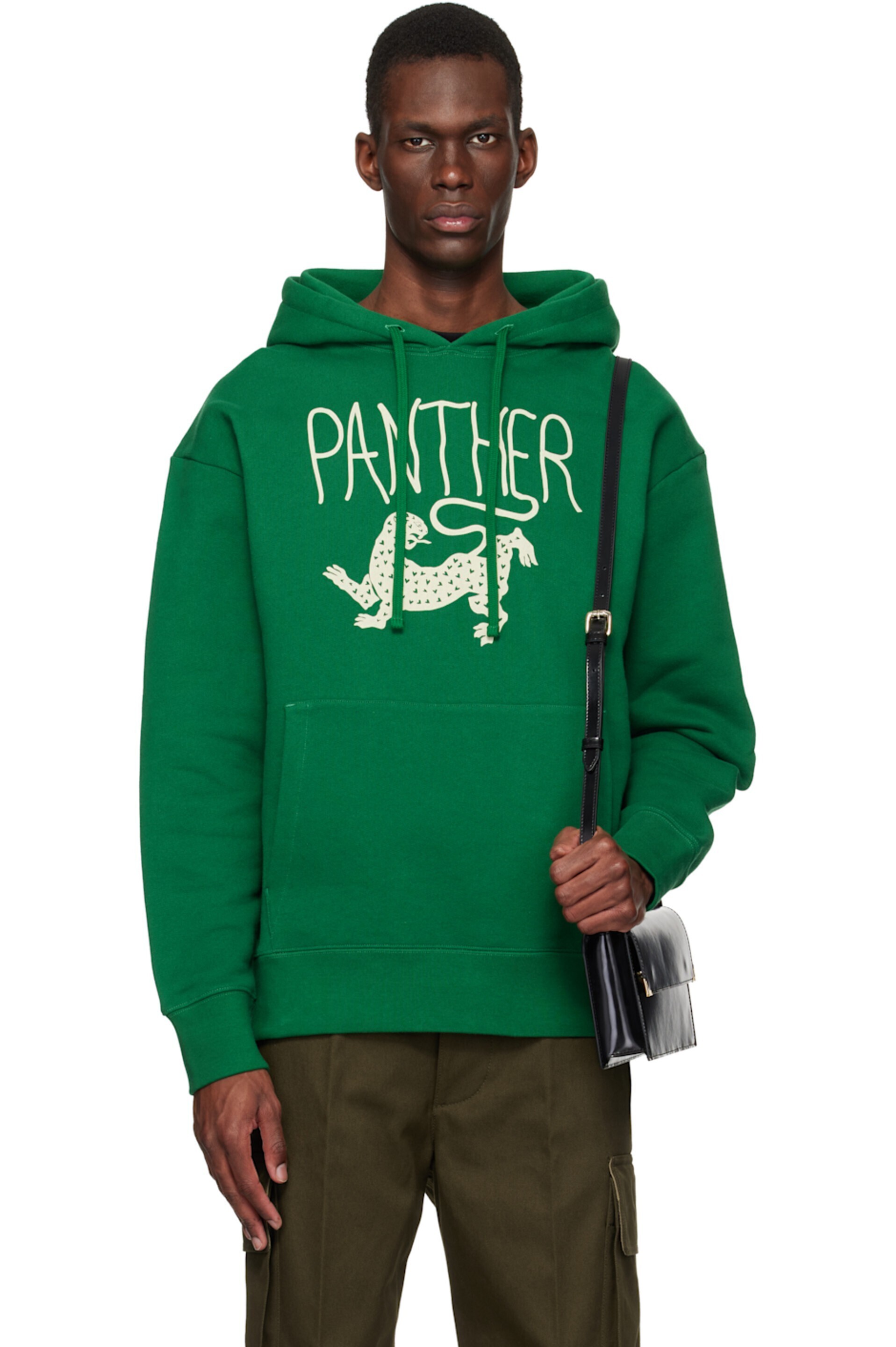 VALENTINO グリーン 'Panther' Print コットン フーディ