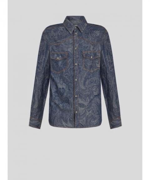 ETRO ペイズリー デニム シャツ