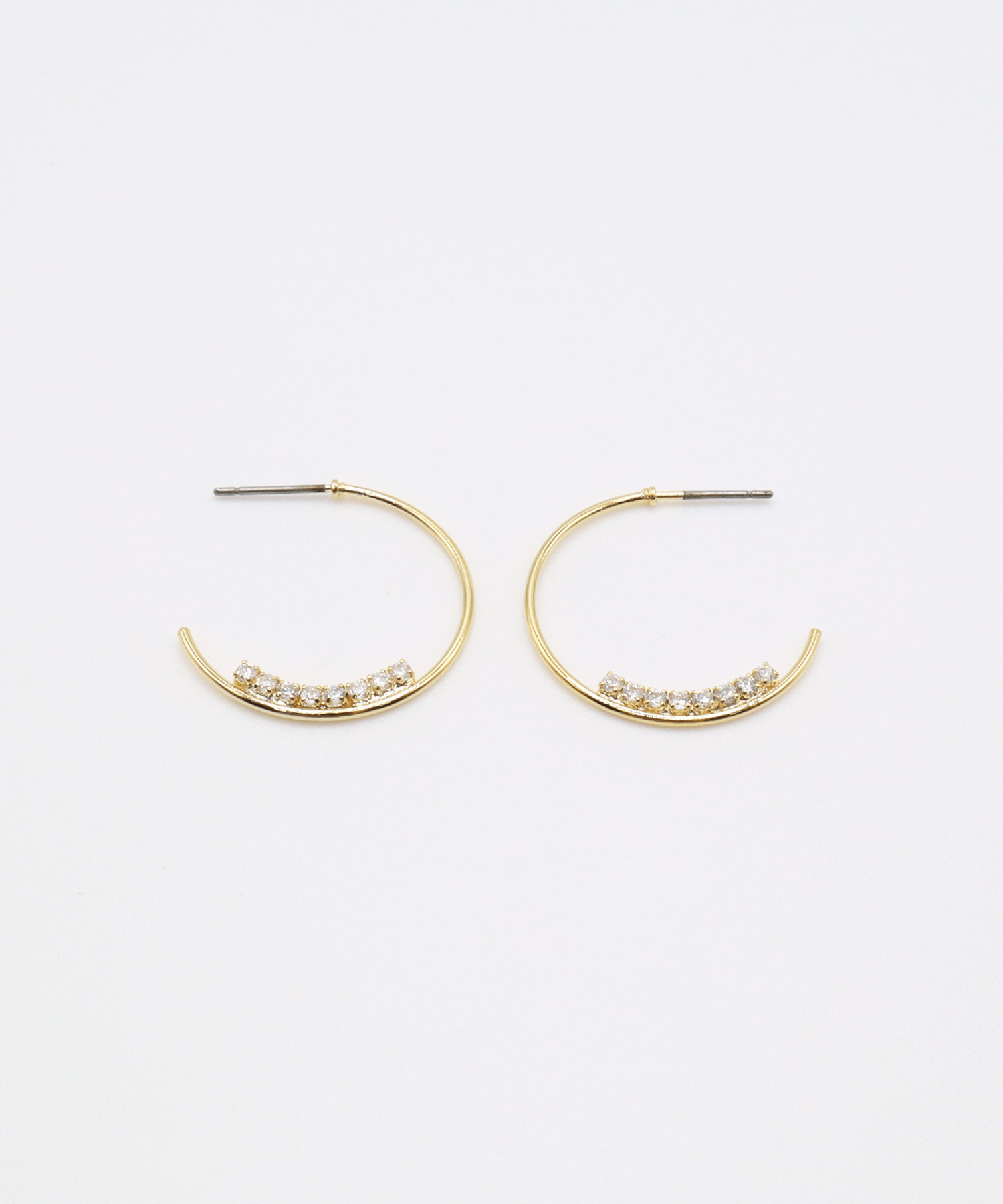 VATSURICA 〈V145P6〉キュービックジルコニア サイド ライン フープピアス