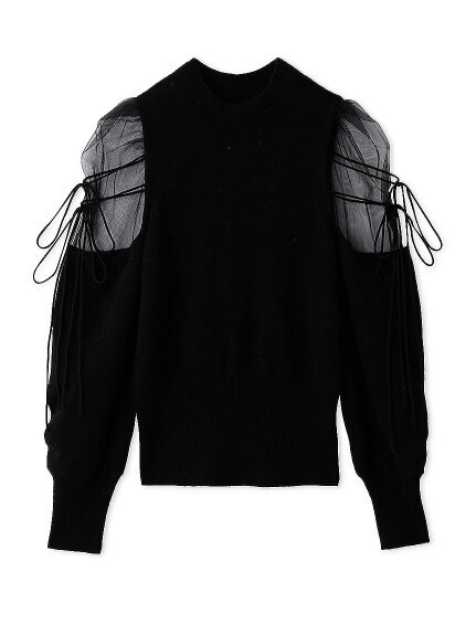 SNIDEL Sustainableシースルーショルダーニットプルオーバー