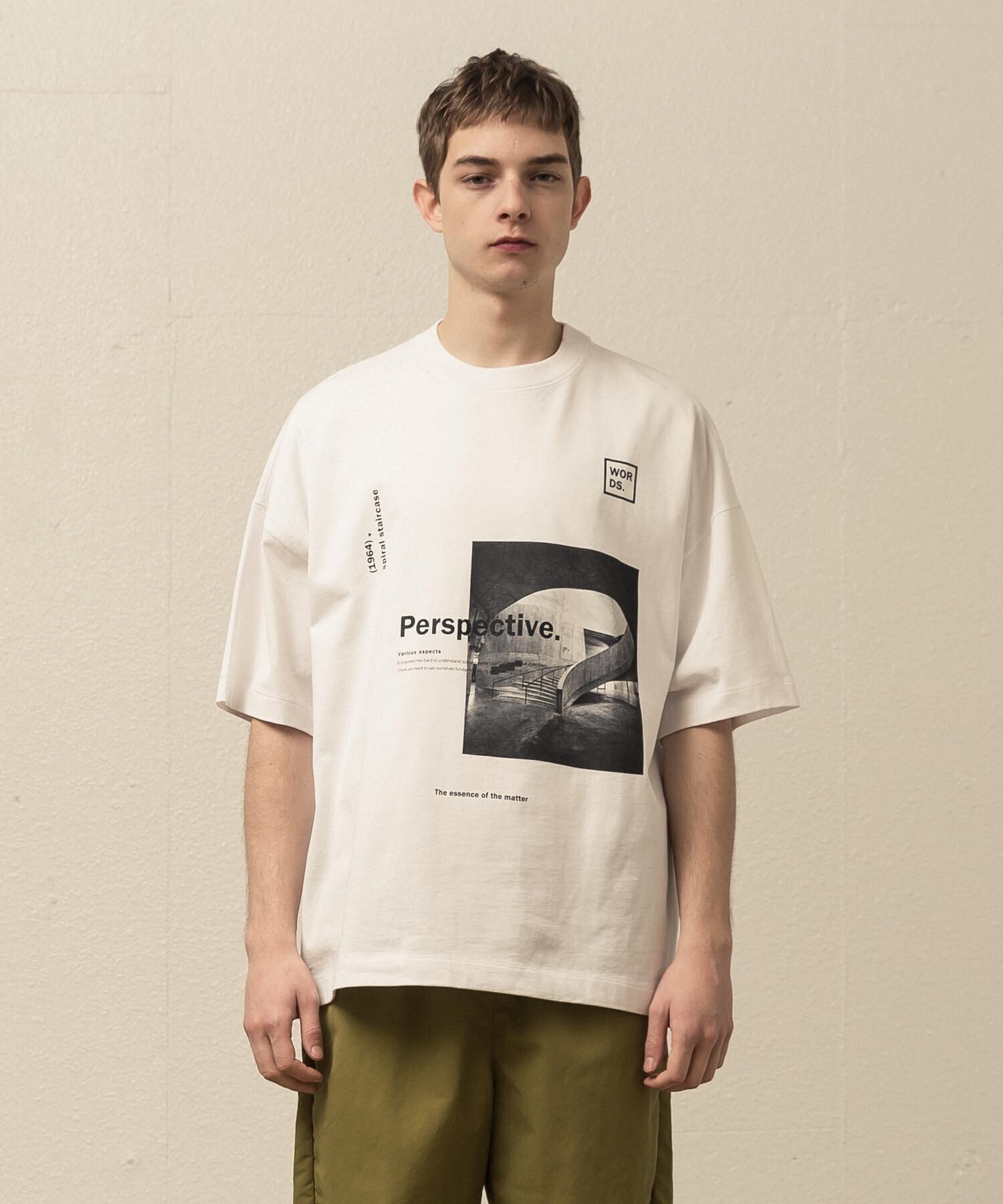 SLICK ドロップショルダープリントTシャツ(PERSPECTIVE)