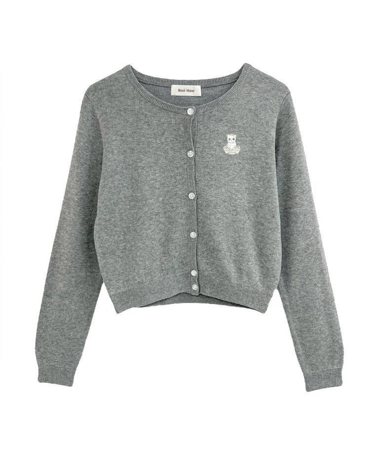 Rosé Muse cat emb round neck c/d