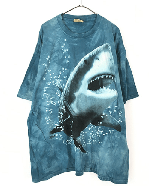 THE MOUNTAIN シャーク リアル グラフィック タイダイ Tシャツ