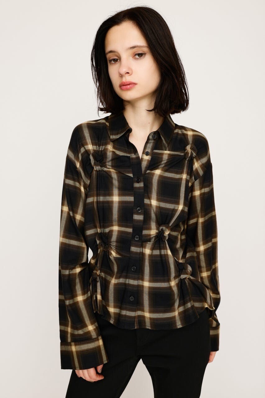 SLY CHECK KNOT DETAIL シャツ