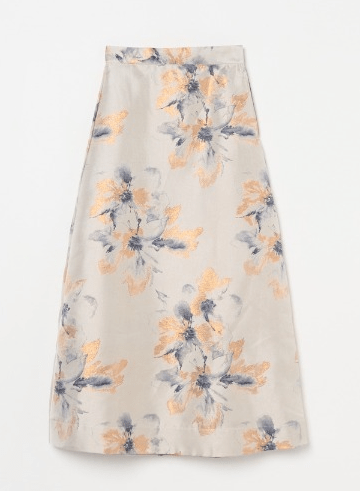 sahara Flower Jacquard Flare Skirt