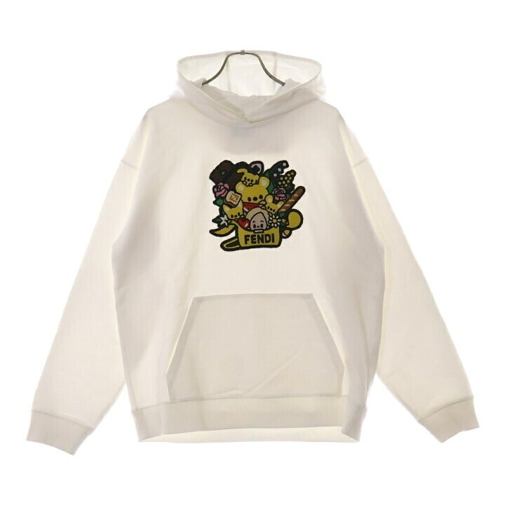 FENDI SILVIA AND THE BAGUETTE マルチカラーパッチ コットンスウェットパーカー