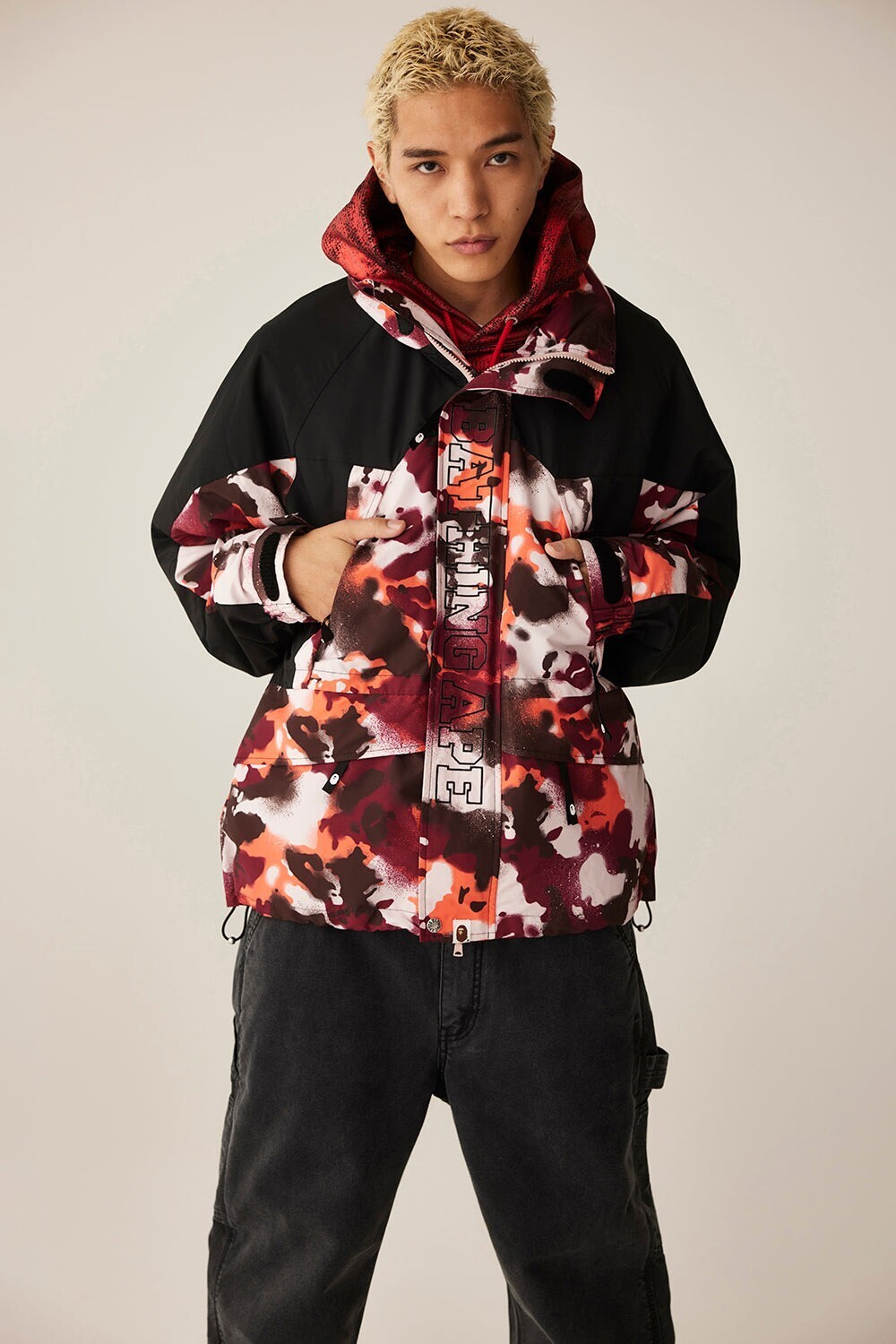 A BATHING APE CAMO SNOWBOARD JACKET