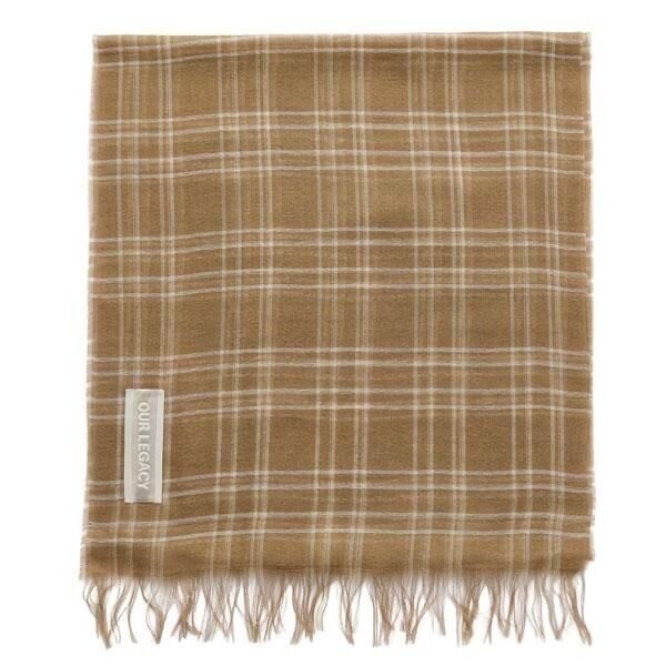 OUR LEGACY "COTTAGE SCARF - Walnut Grid Sparse Tencel"