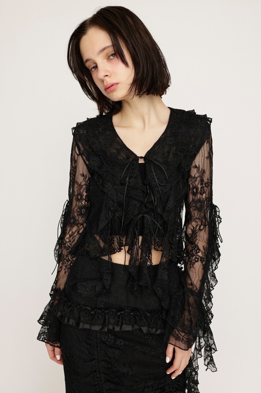 SLY FRONT RIBBON LACE ブラウス