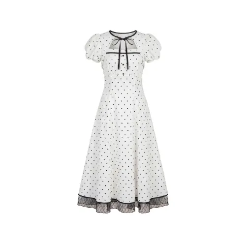 Rosé Muse Piping puff sleeve dress
