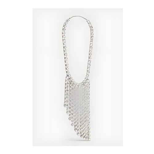 CELINE BOY DOLL FRINGES NECKLACE IN BRASS WITH RHODIUM FINISH AND STRASS