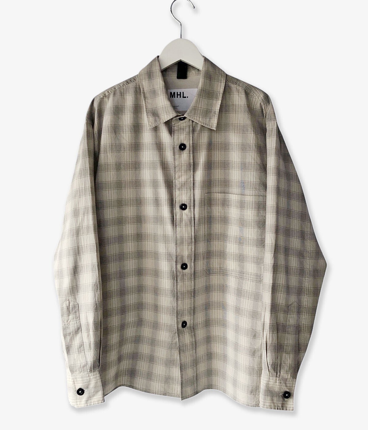 MHL. WORKWEAR CHECK COTTON SHIRTING (ECRU)