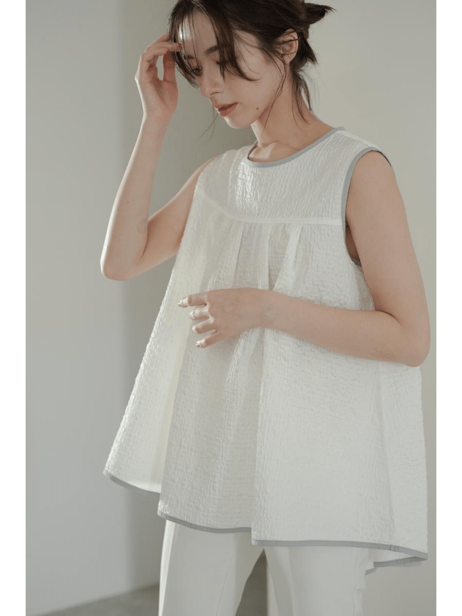 maison de Dolce. ジャガードフレアトップス【white】