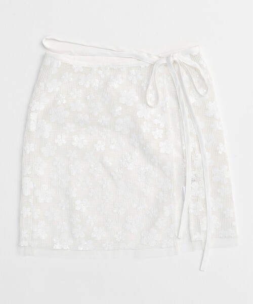 MAISON SPECIAL Glitter Flower Wrap Skirt