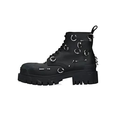 Balenciaga STRIKE 20MM BOOT WITH PIERCINGS IN BLACK
