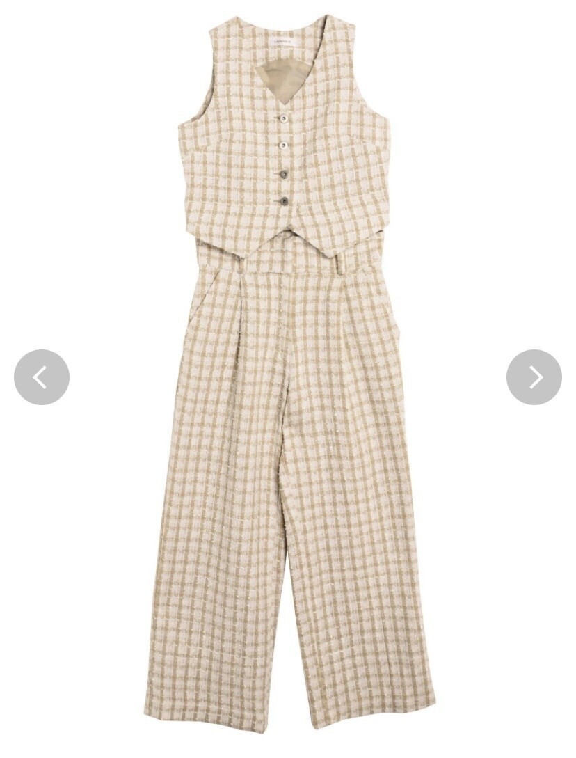CALNAMUR 2WAY TWEED CHECK BEST JUMPSUIT