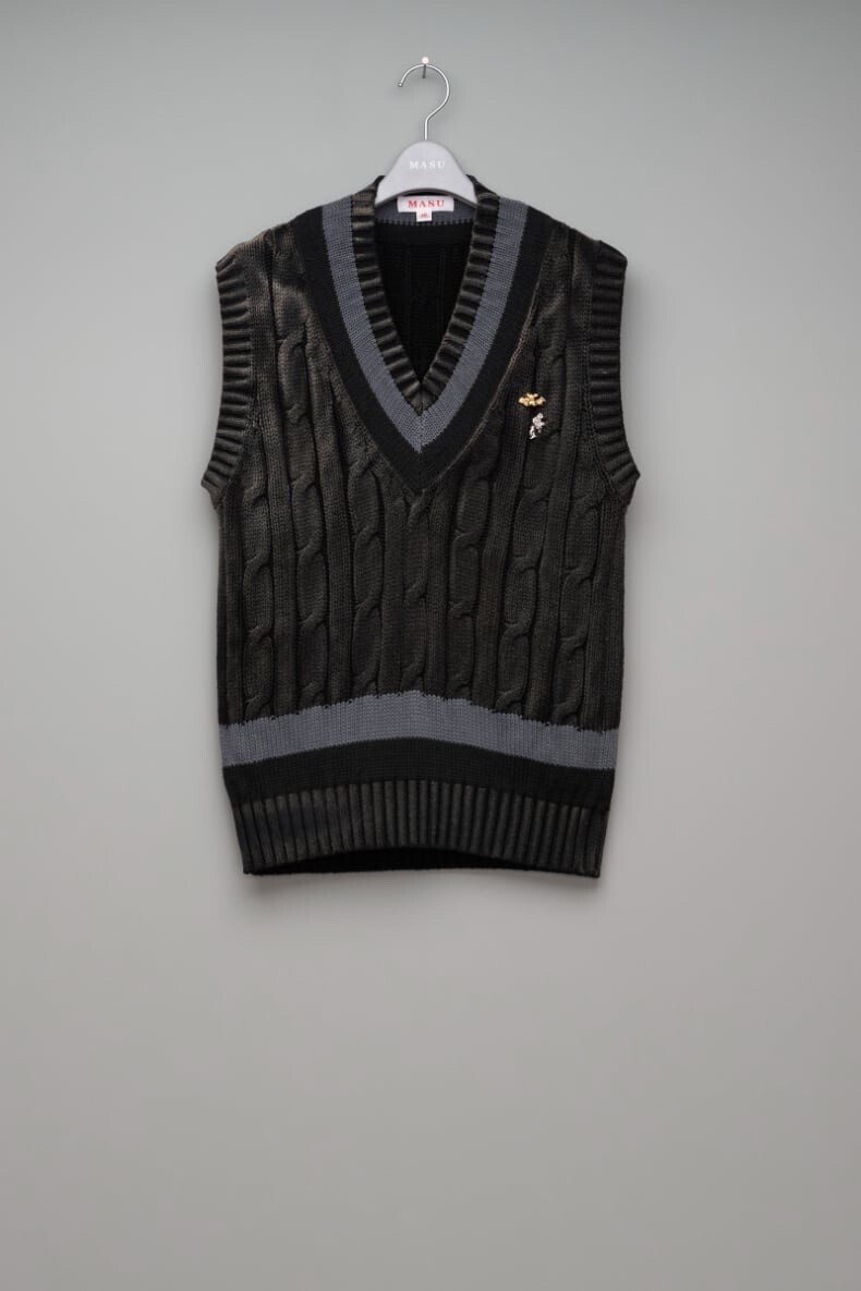 MASU DECAYED SCHOOL KNIT VEST