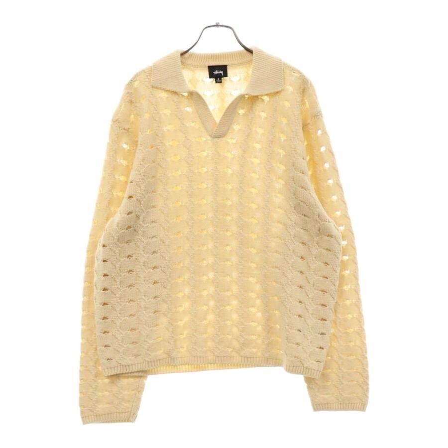 STUSSY OPEN KNIT COLLARED SWEATER